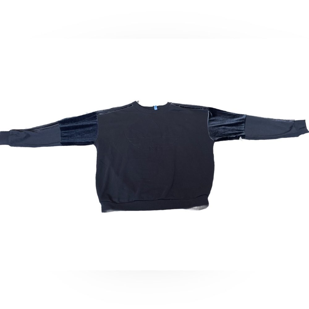 Adidas velvet detail Crewneck sweatshirt M Navy NWOT